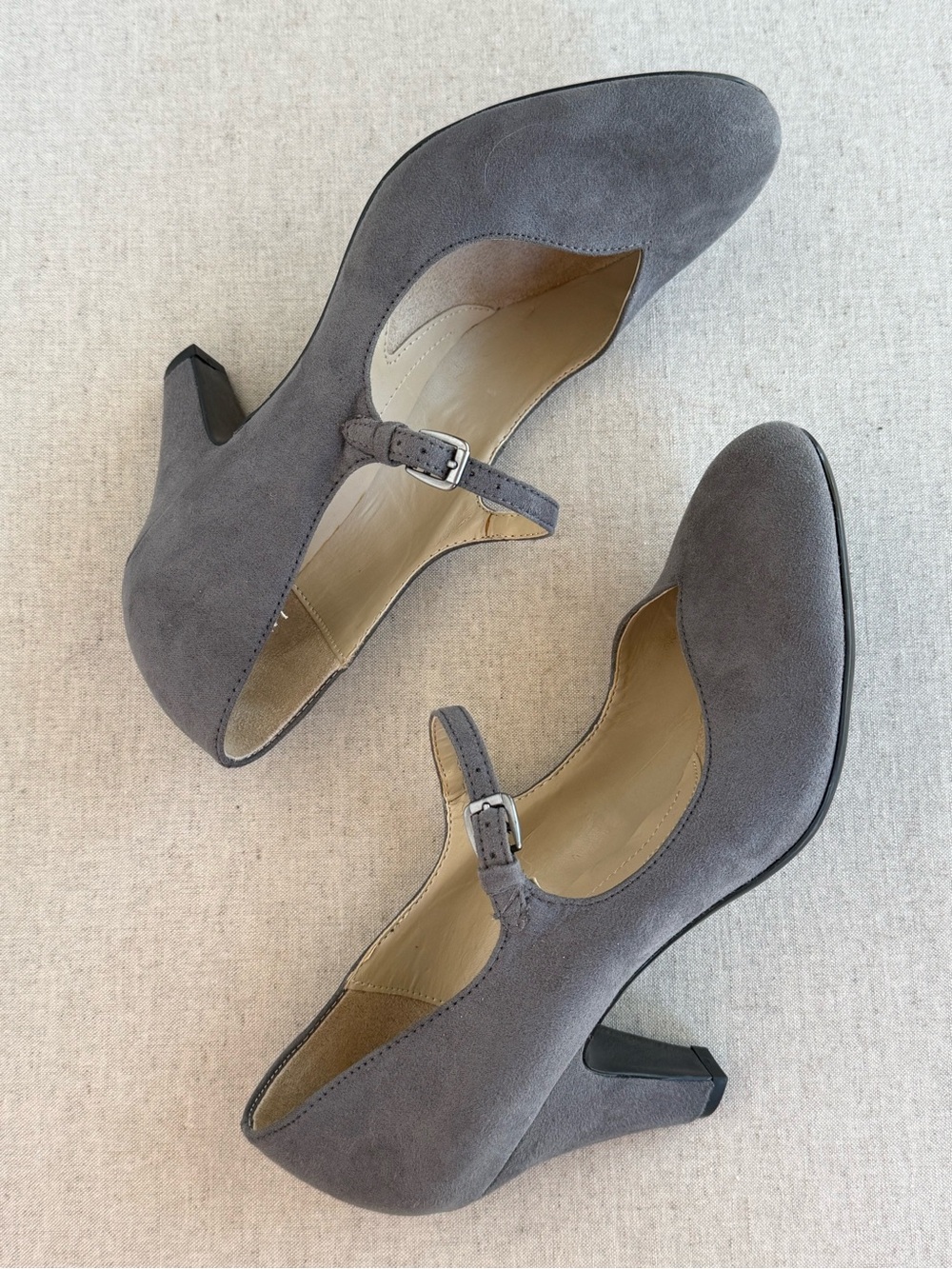 Naturalizer N5 Comfort Gray Mary Jane Platform Pumps Heels Size 8M